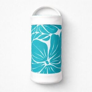 Lancome Turquoise and White Floral Cosmetic Case